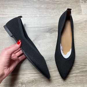 EVERLANE Black Pointed Toe Flats Elastic Stretch Pull On Sz 8